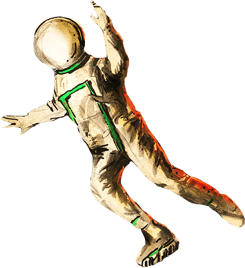 a floating astronaut