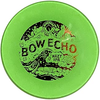 glow in the dark frisbee with Wiseacre Bow Echo art on the front