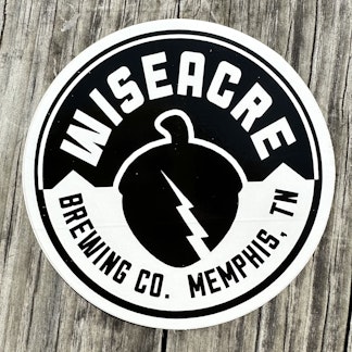 Black and White Wiseacre Acorn Logo Sticker