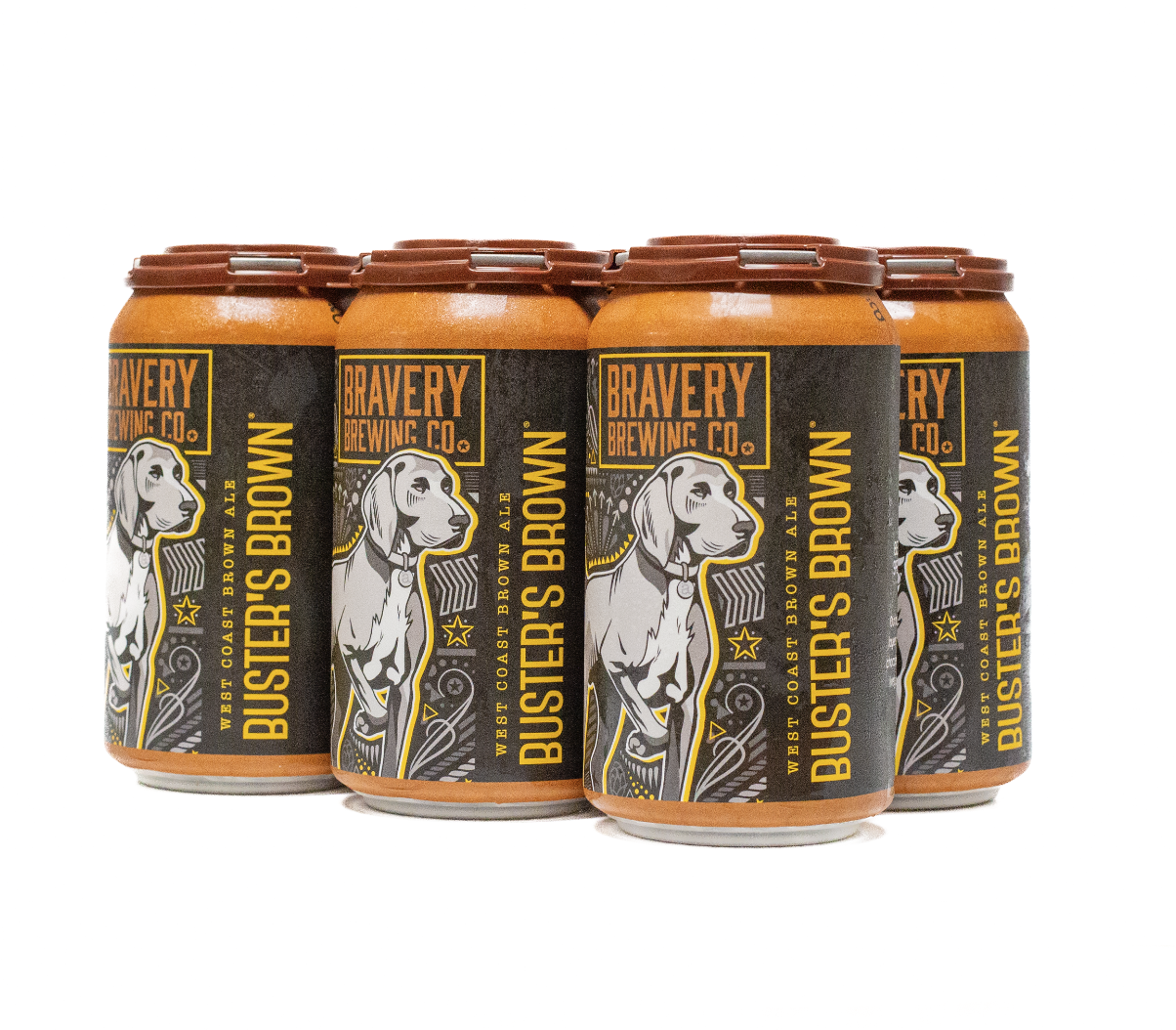cans of Buster's Brown West Coast Brown Ale - 6 Pack