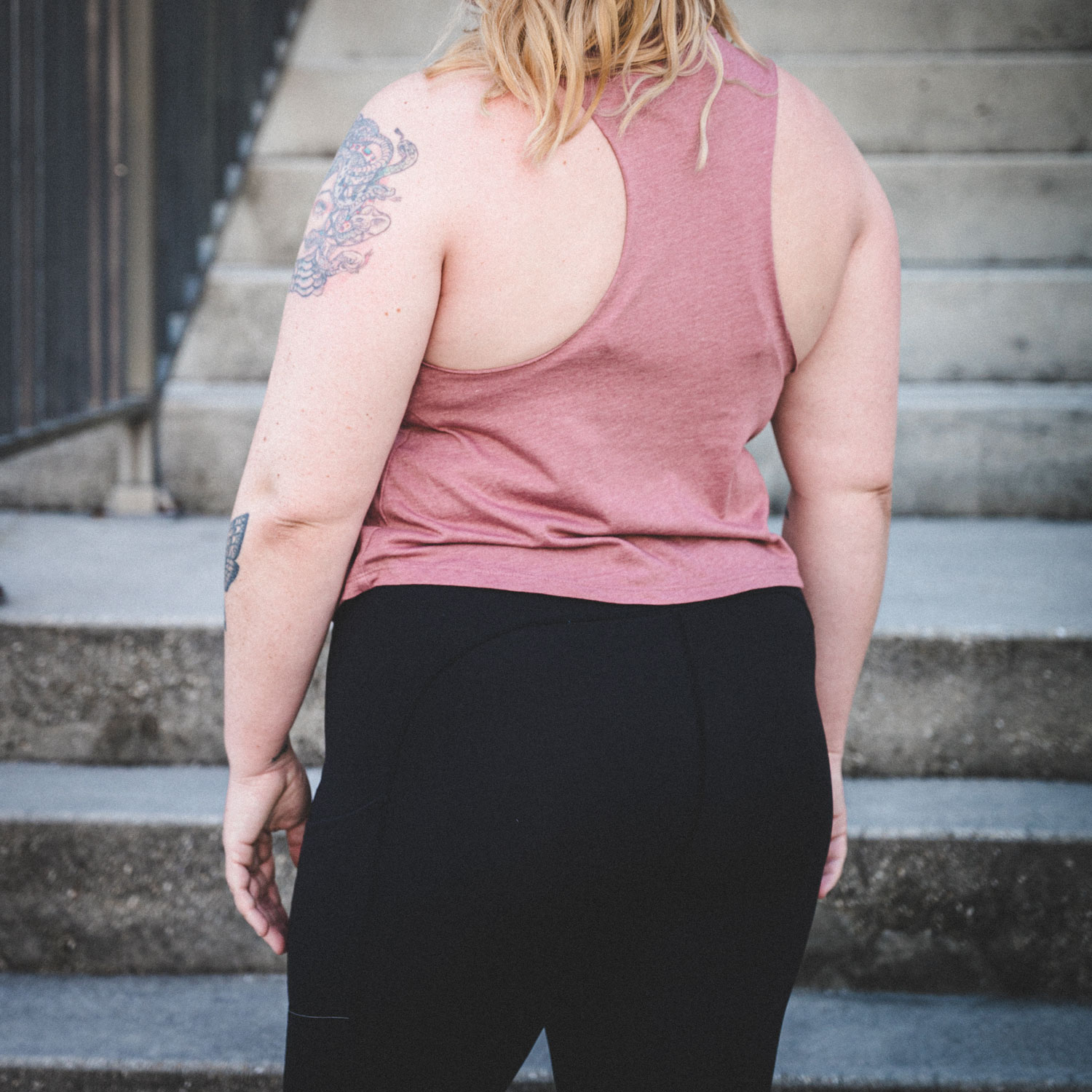 Women's Mauve Crop Top with wavy Corporate Ladder Wordmark.