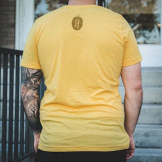 Yellow Unisex Shirt with Corporate Ladder Wordmark on front and circle