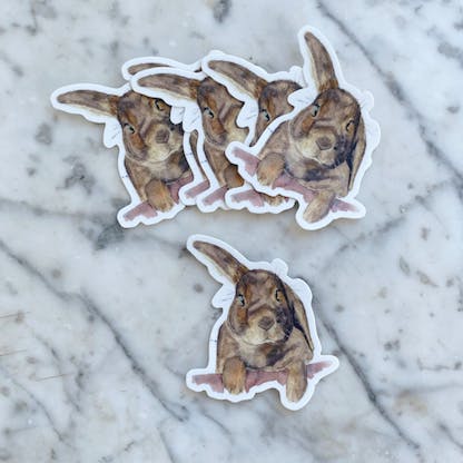 bunny die cut sticker