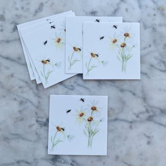 bees and daisies sticker
