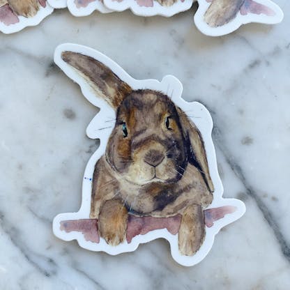 bunny die cut sticker