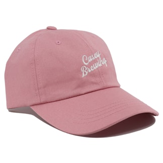 pink embroidered casey script hat
