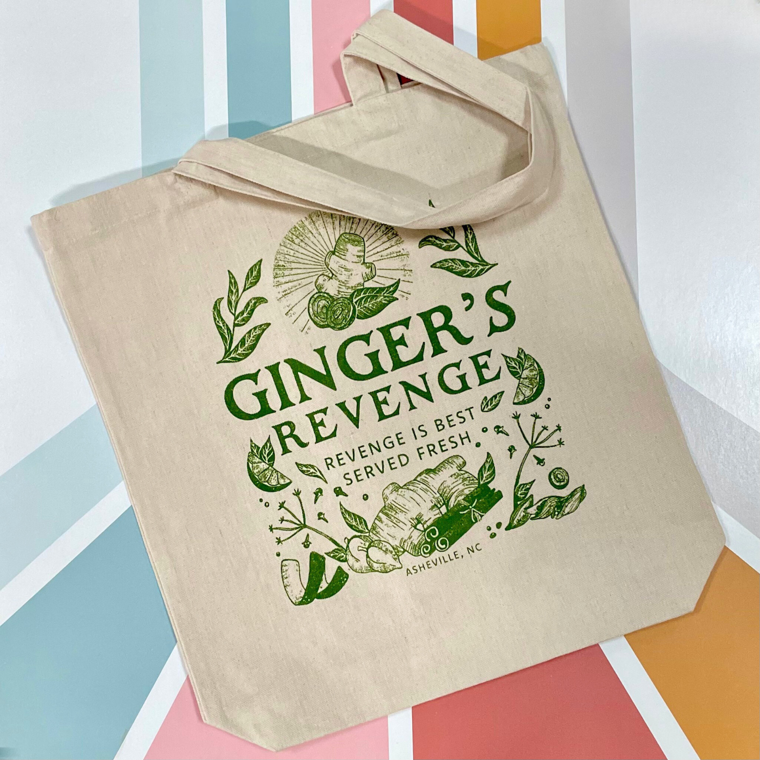 Botanical Illustrated Tote Bag