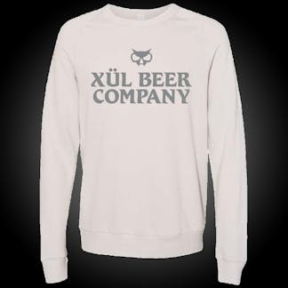 light grey crew sweatshirt with Xul Beer Company logo on chest