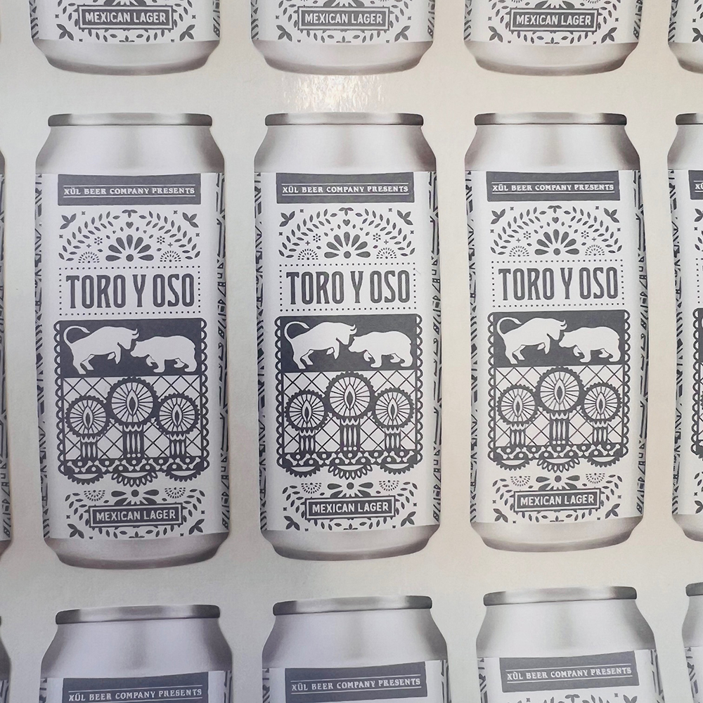 Can art sticker of our award winning mexican lager Toro y Oso.