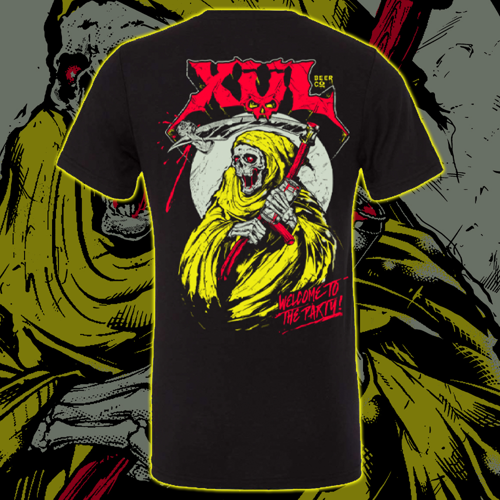 Grim Reaper Tee - Red/Yellow