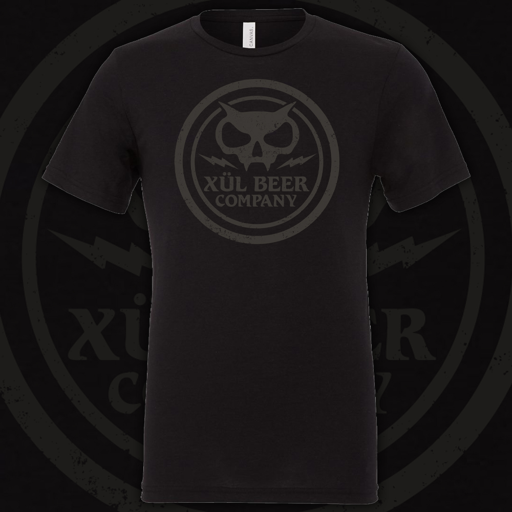 Black on black Xul Circle Emblem Tee.