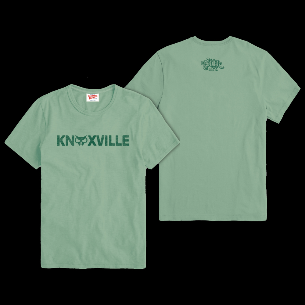 Green Standard Rec tee with tonal Knoxville on front.