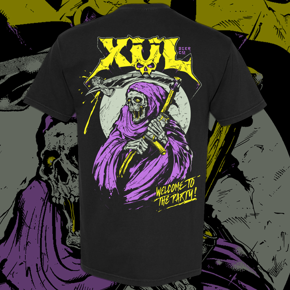 Grim Reaper - Purple & Yellow tee