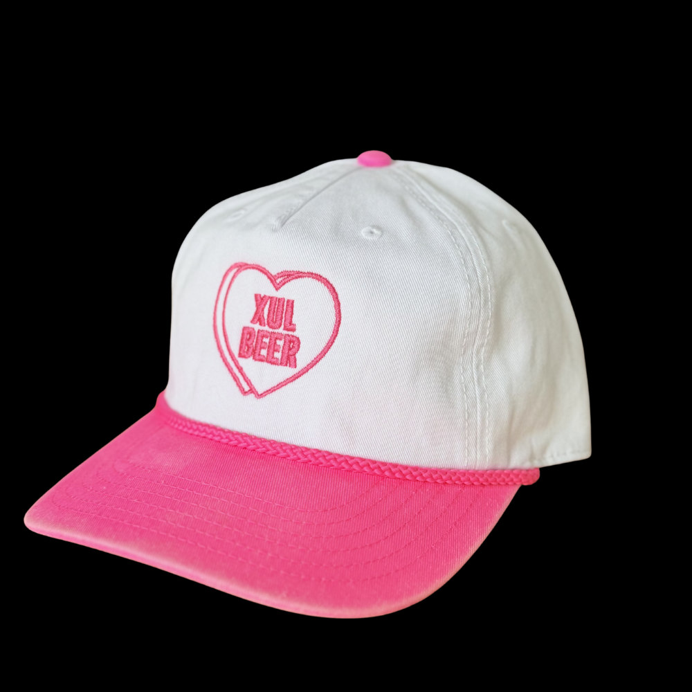 Candy Heart Neon Rose Skully Hat