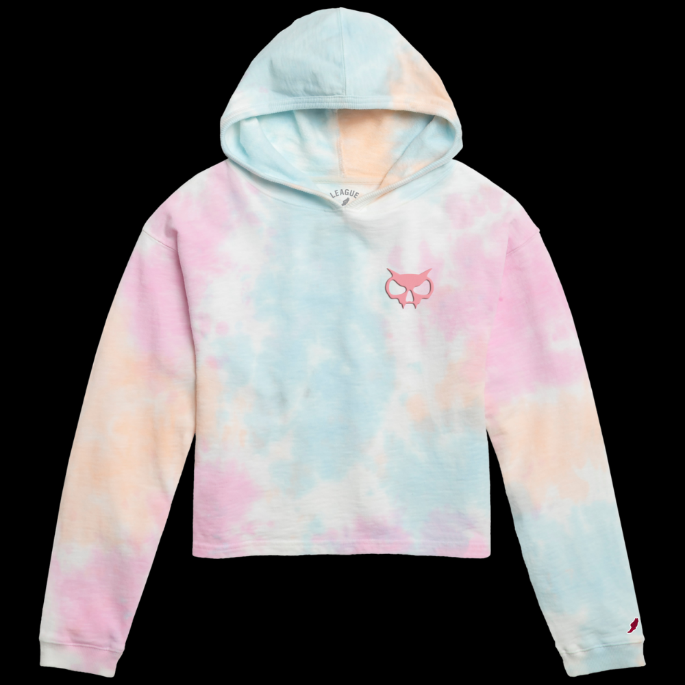 Ladies' Tie-Dye Fanghead Crop Hoodie