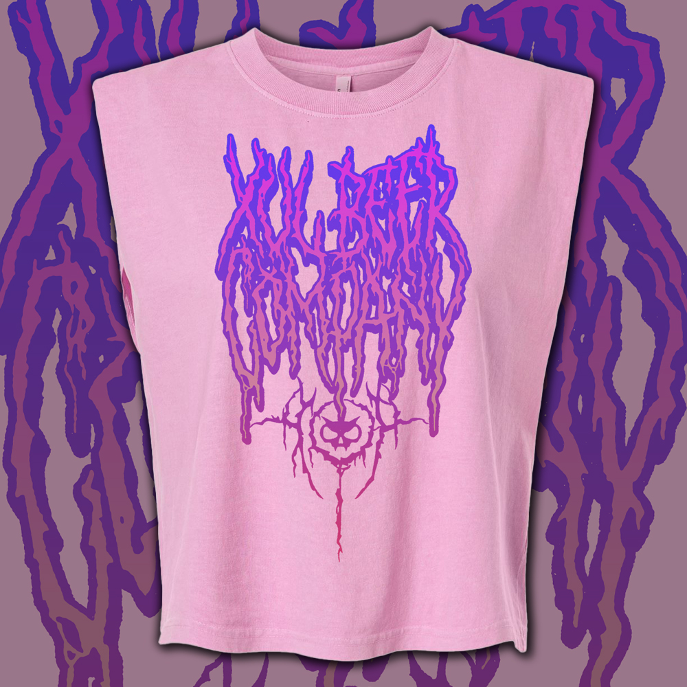 Ladies' Pink Death Metal Crop Tank