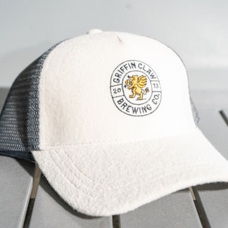 White Terry Trucker Embroidered Logo Hat