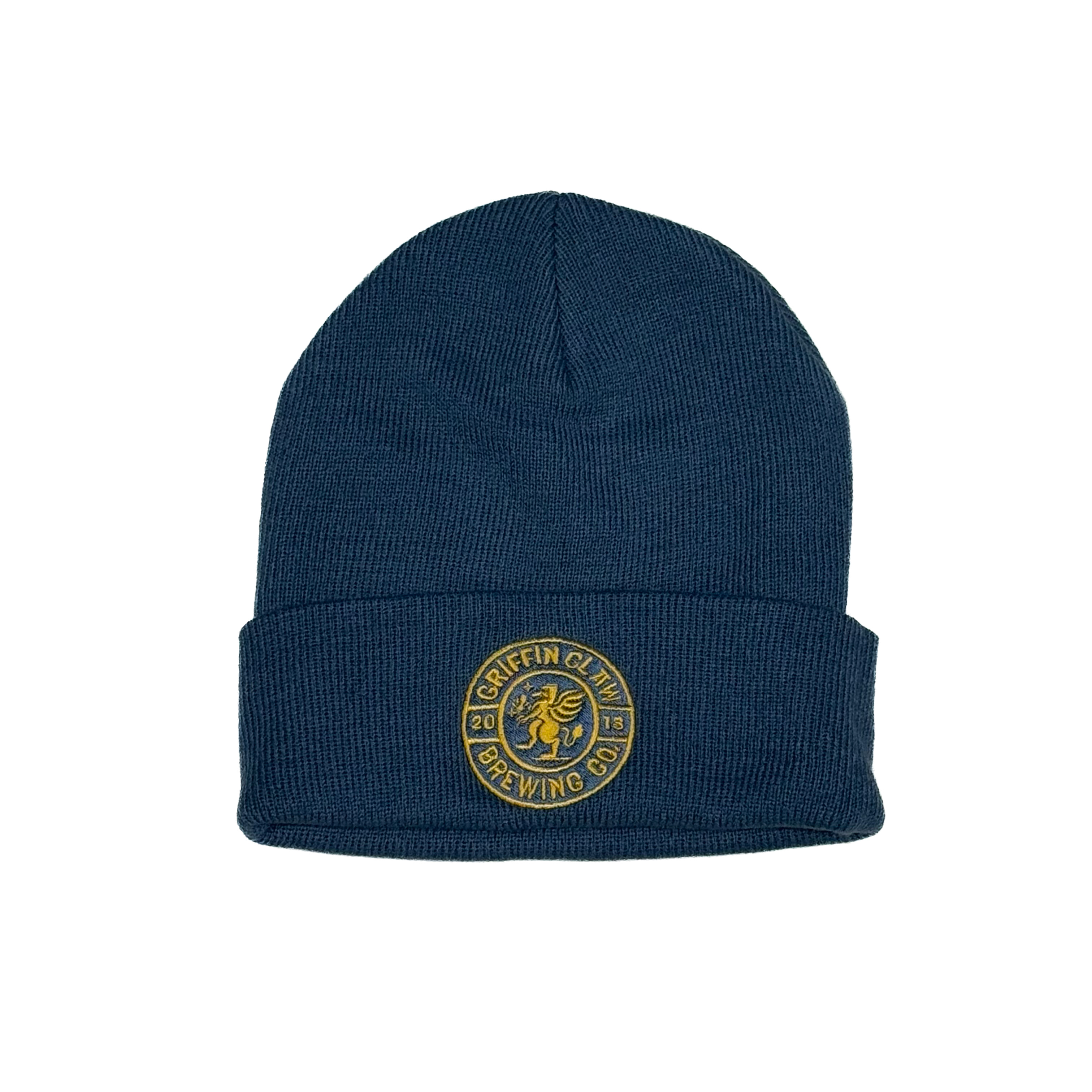 Blue Embroidered Beanie