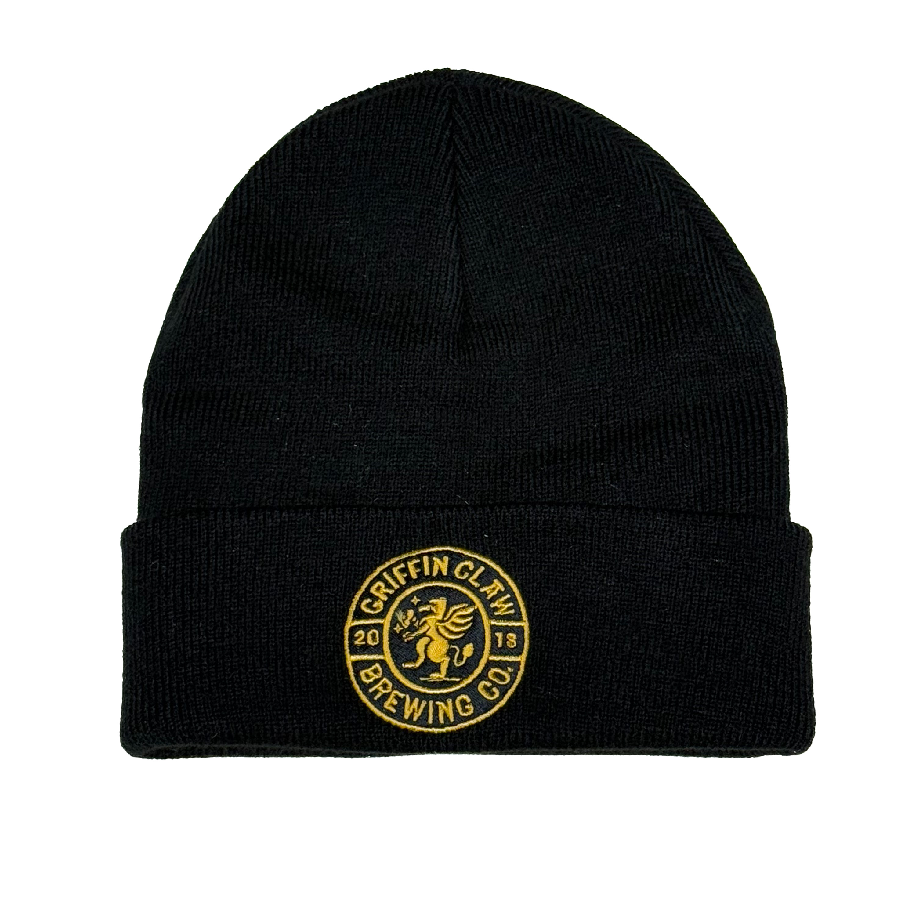 Black Embroidered Beanie