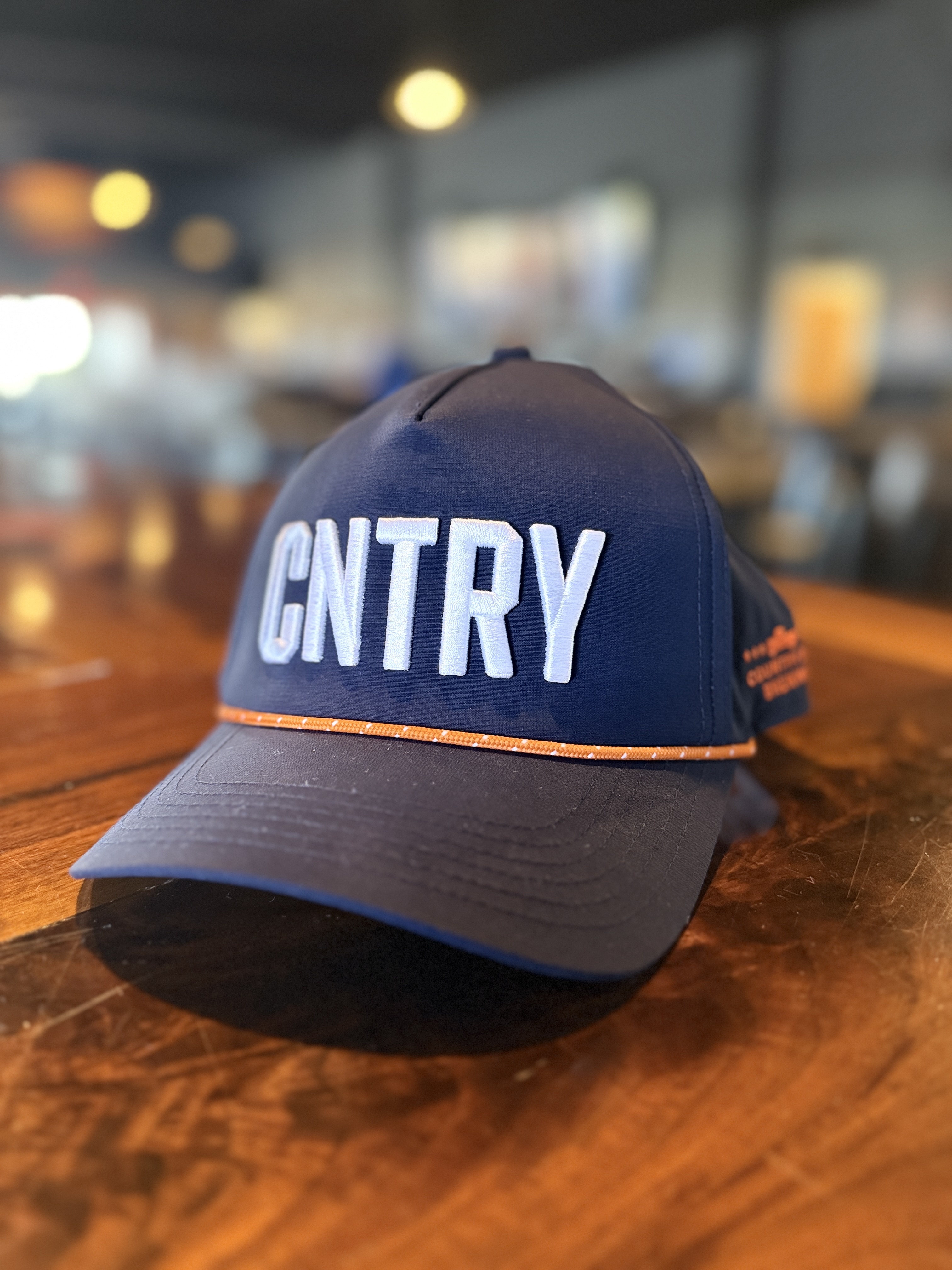 Blue Hat, White Letters, CNTRY Hat