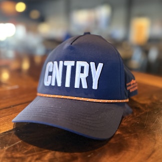 Blue Hat, White Letters, CNTRY Hat