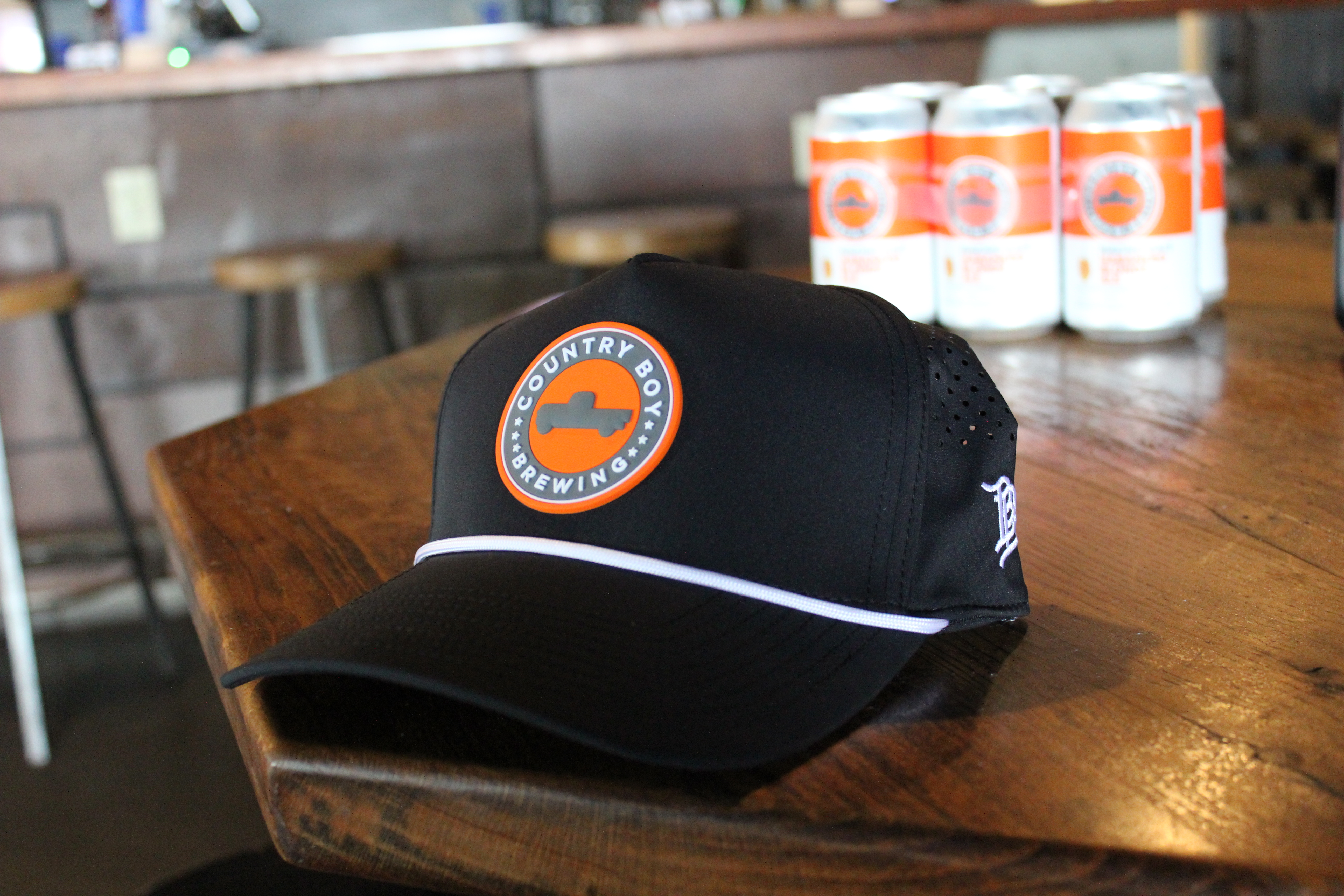 Branded Bills Corded Hat - Black with white rope