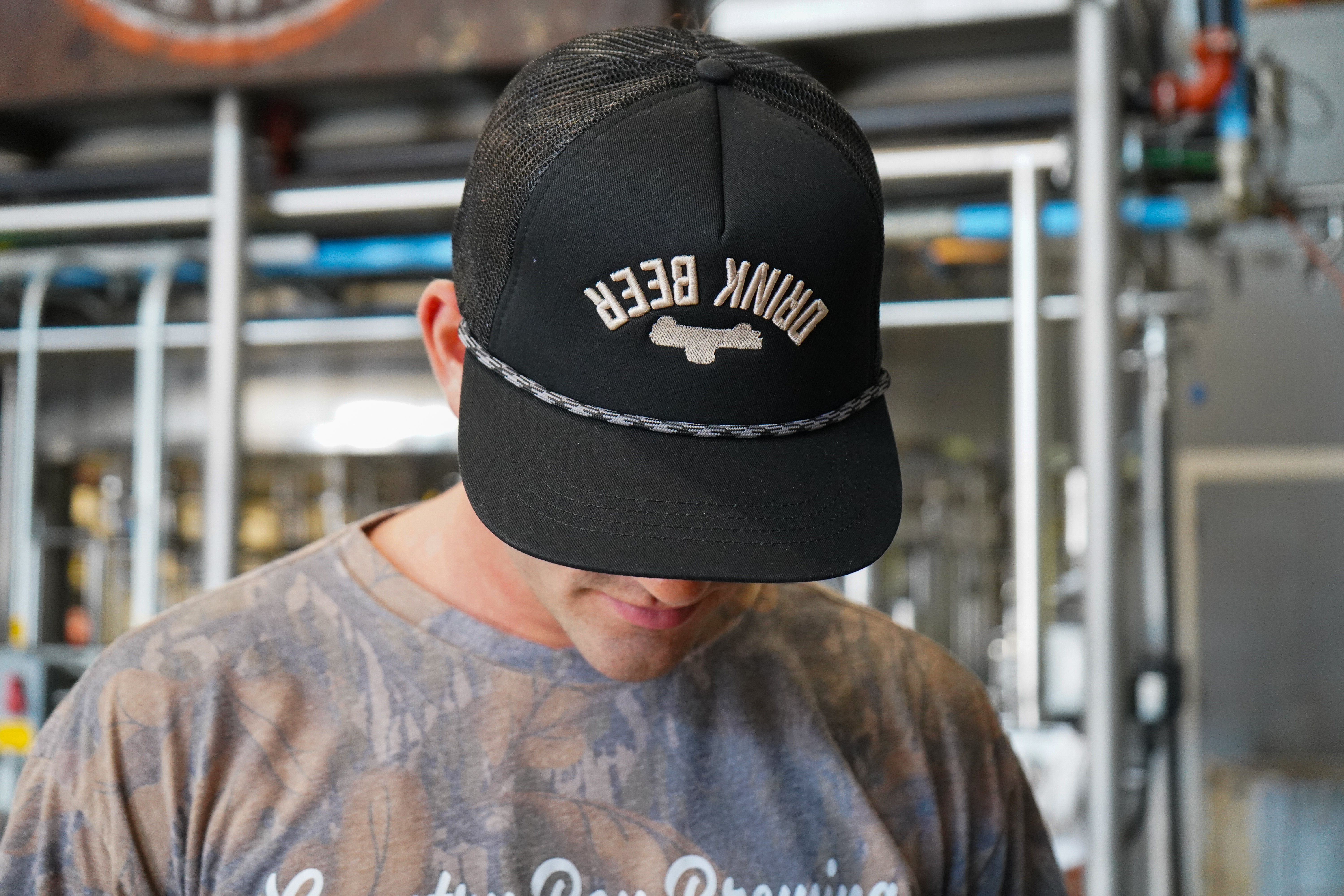 Black Inverted Drink Beer Hats
