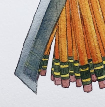 newly sharpened pencils art