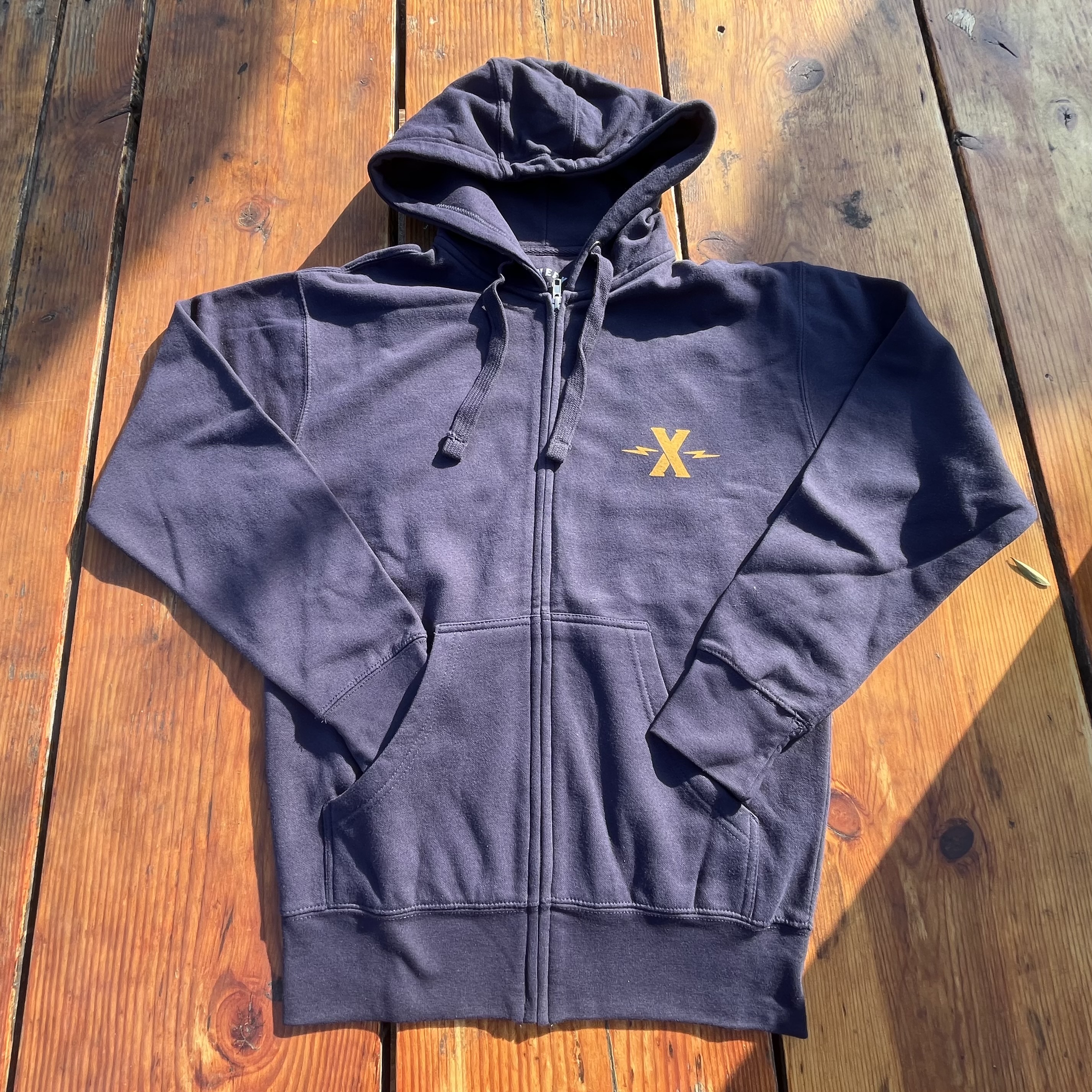 Blue Zip-Up with Bolt Logo