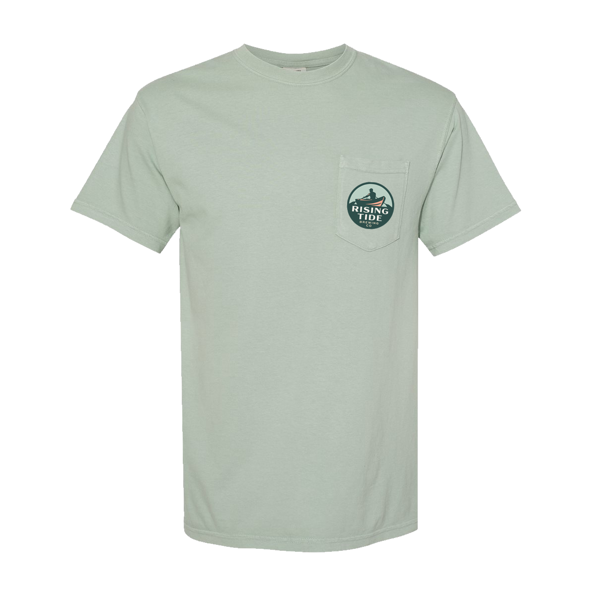 Bay Green Pocket Tee w/ Rising Tide Logo