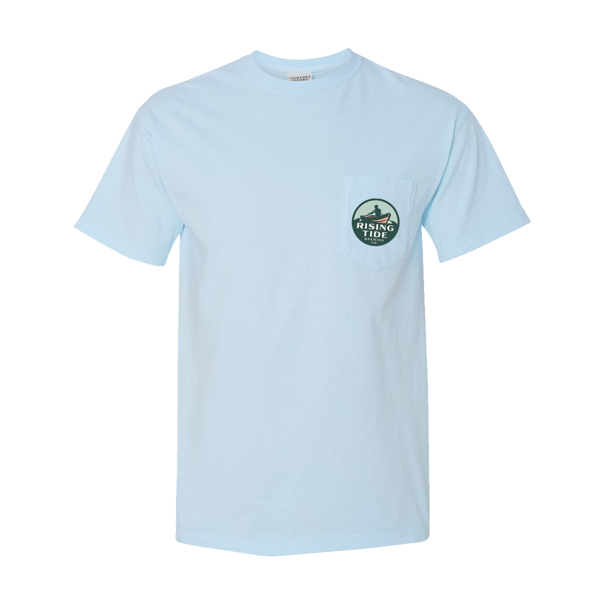Chambray Blue Pocket Tee w/ Rising Tide Logo