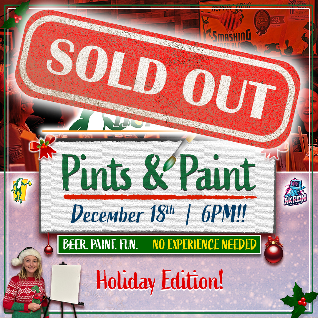Pints and Paint at Hoppin’ Frog Brewery - Thursday, December 18th 6pm