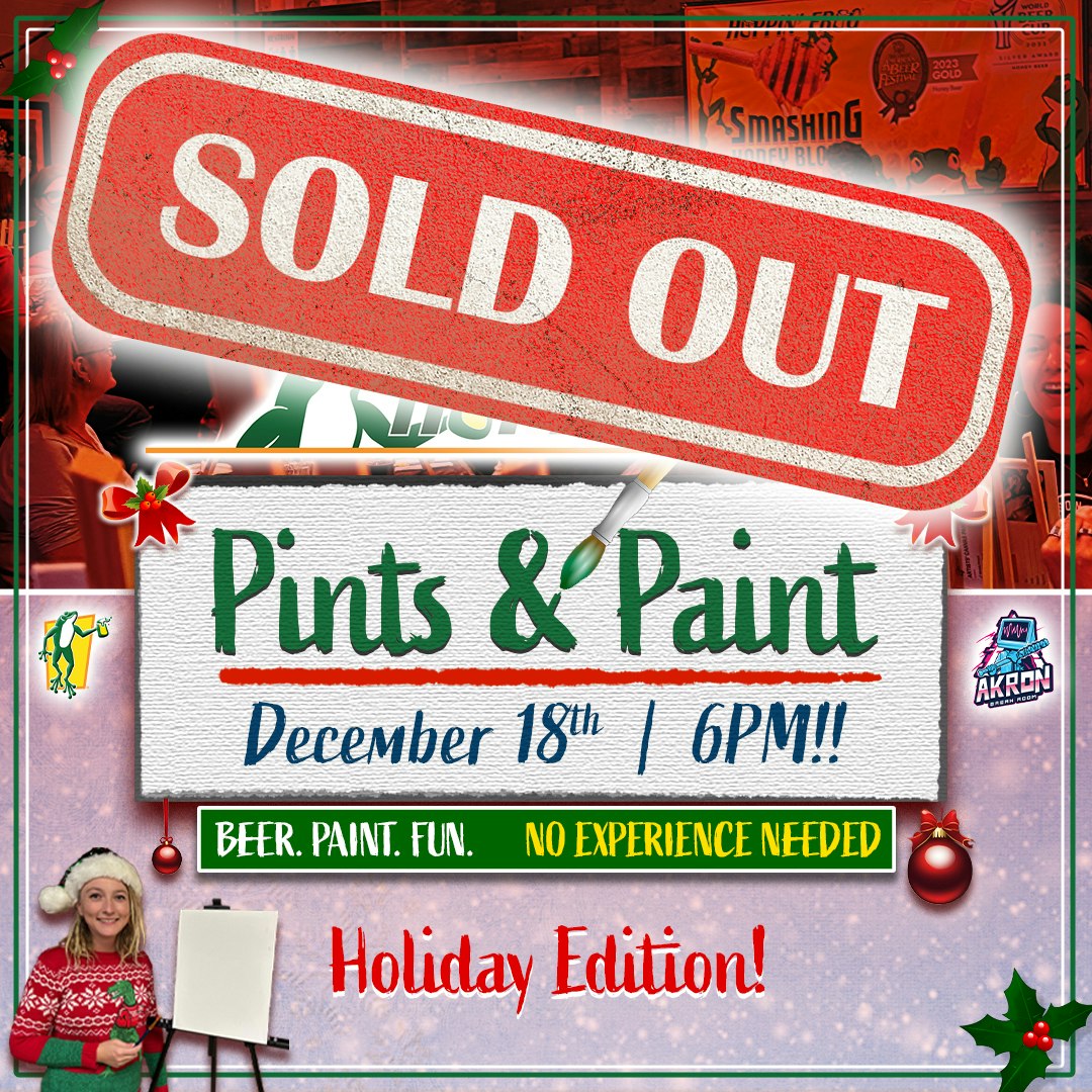Pints and Paint at Hoppin’ Frog Brewery - Thursday, December 18th 6pm