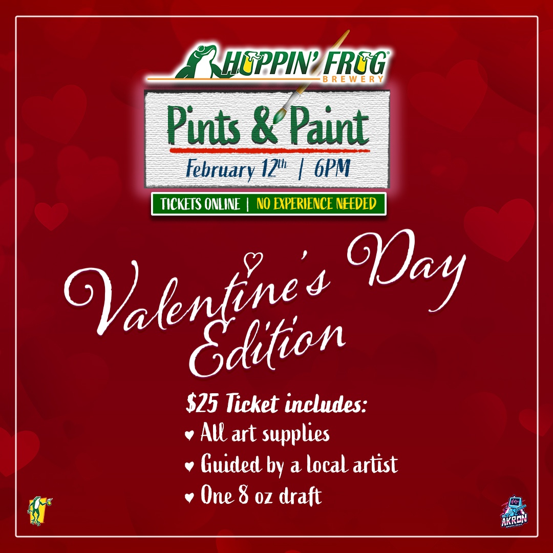Pints and Paint at Hoppin’ Frog Brewery - Thursday, February 12th 6pm