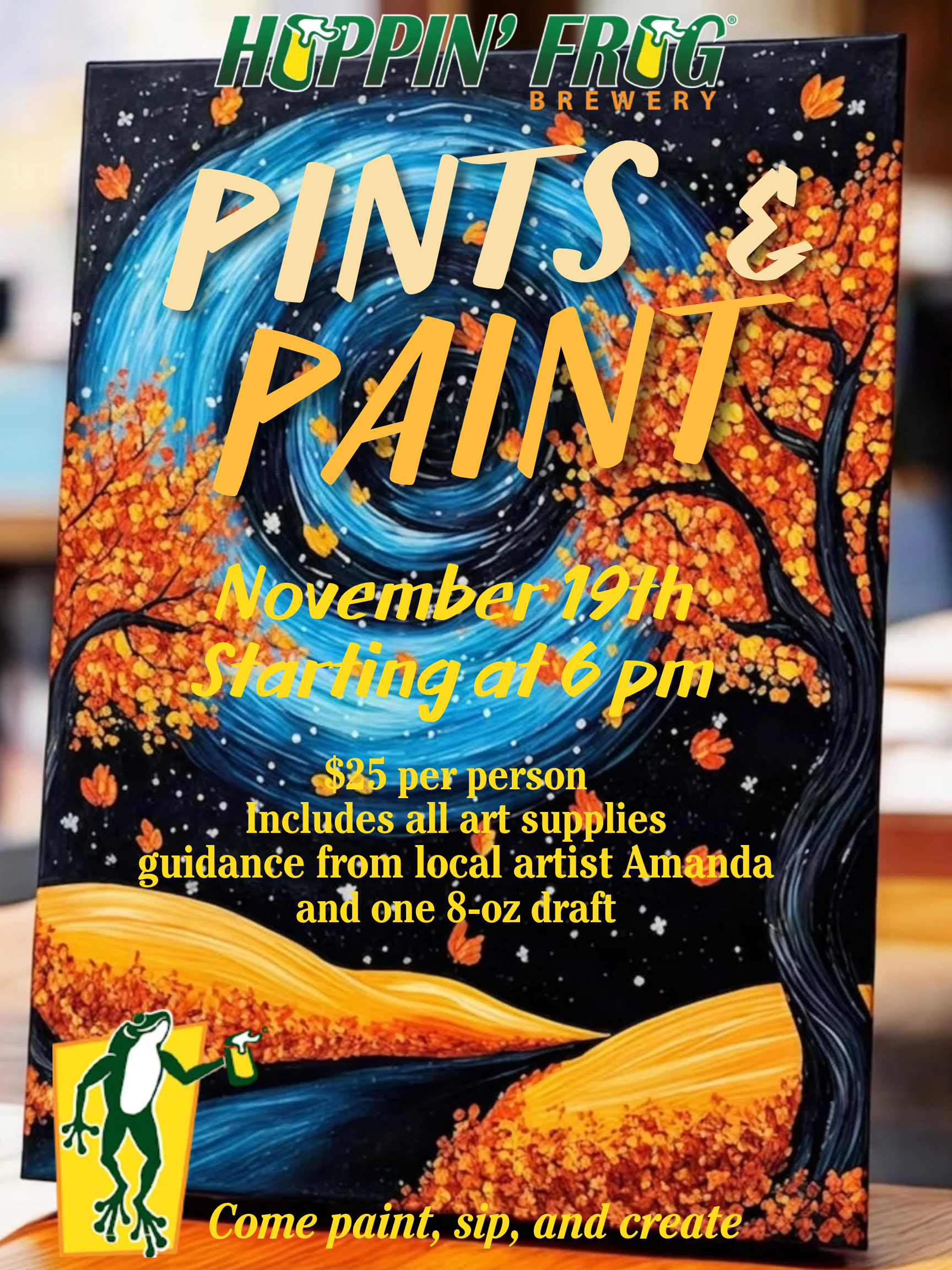 Pints and Paint: Fall Edition - Thursday, November 19th at 6pm