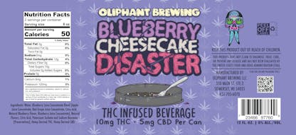 Blueberry Cheesecake Disaster Label