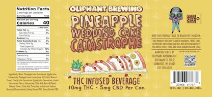 Pineapple Wedding Cake Disaster label