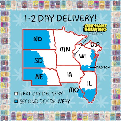 Next Day and 2-Day Delivery Map
