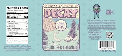 Oliphant Brewing's Decay Lemonade Label