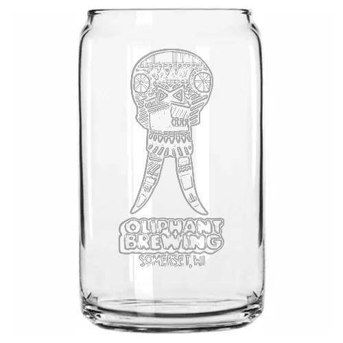 Oliphant Skull Embossed 12oz Can Glass