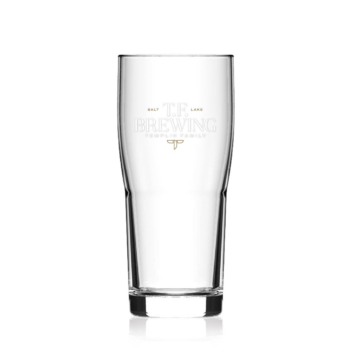 our ale glass with our logo printed on front