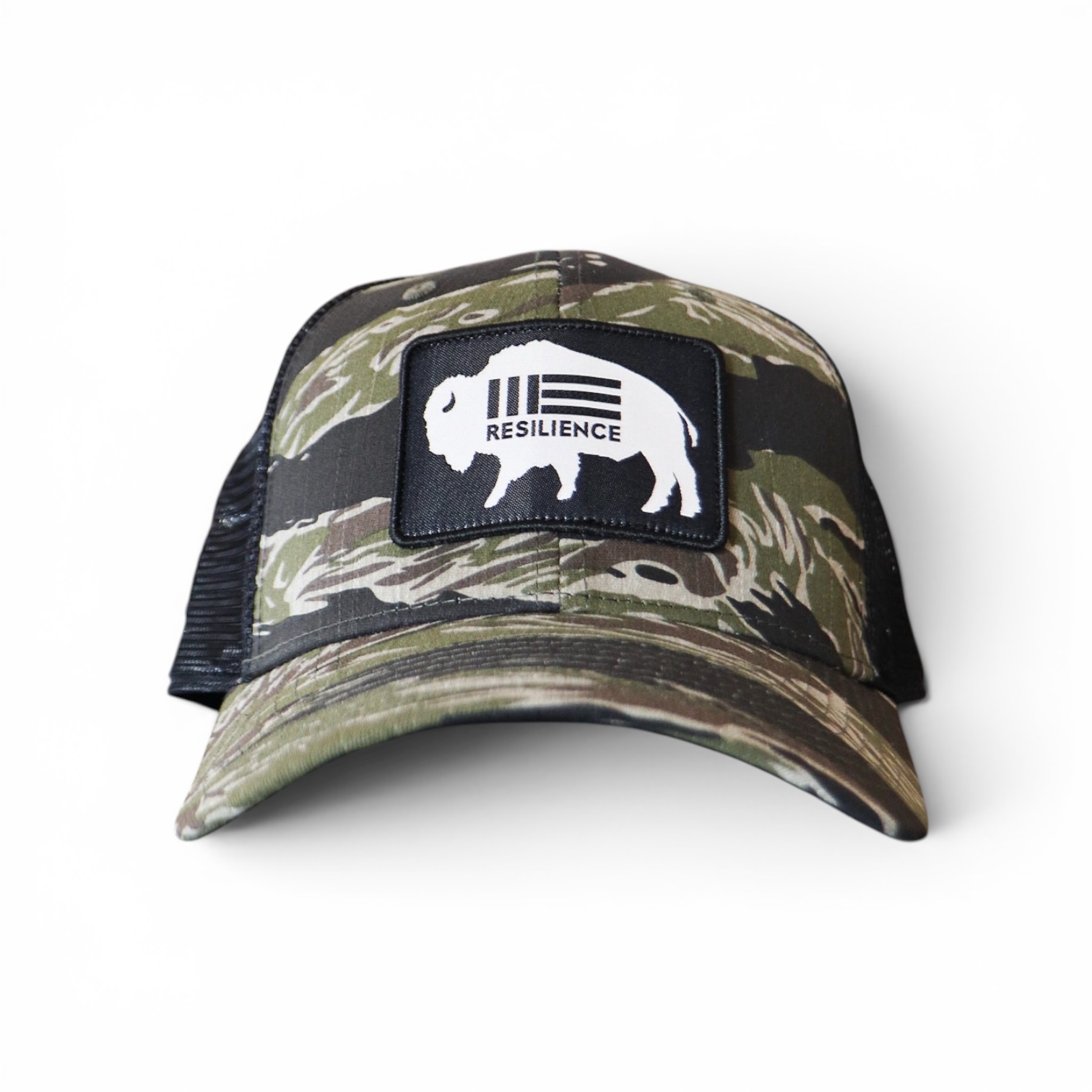 Resilience Camo/Black Trucker Hat