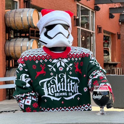 Christmas sweater on stormtrooper front