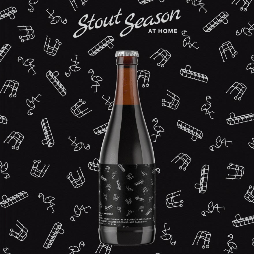Rotating image of stout bottles