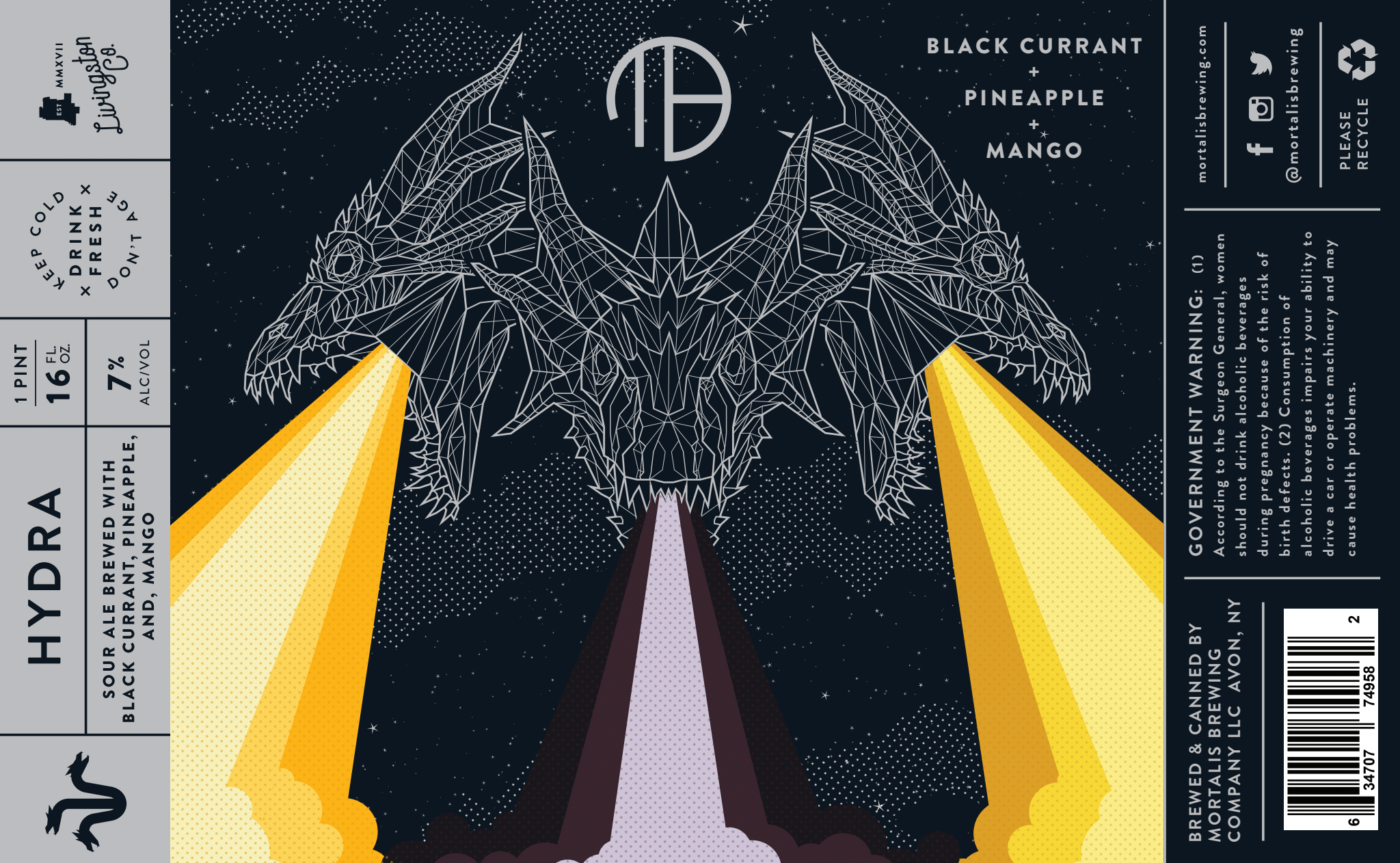Hydra | Black Currant + Pineapple + Mango Label