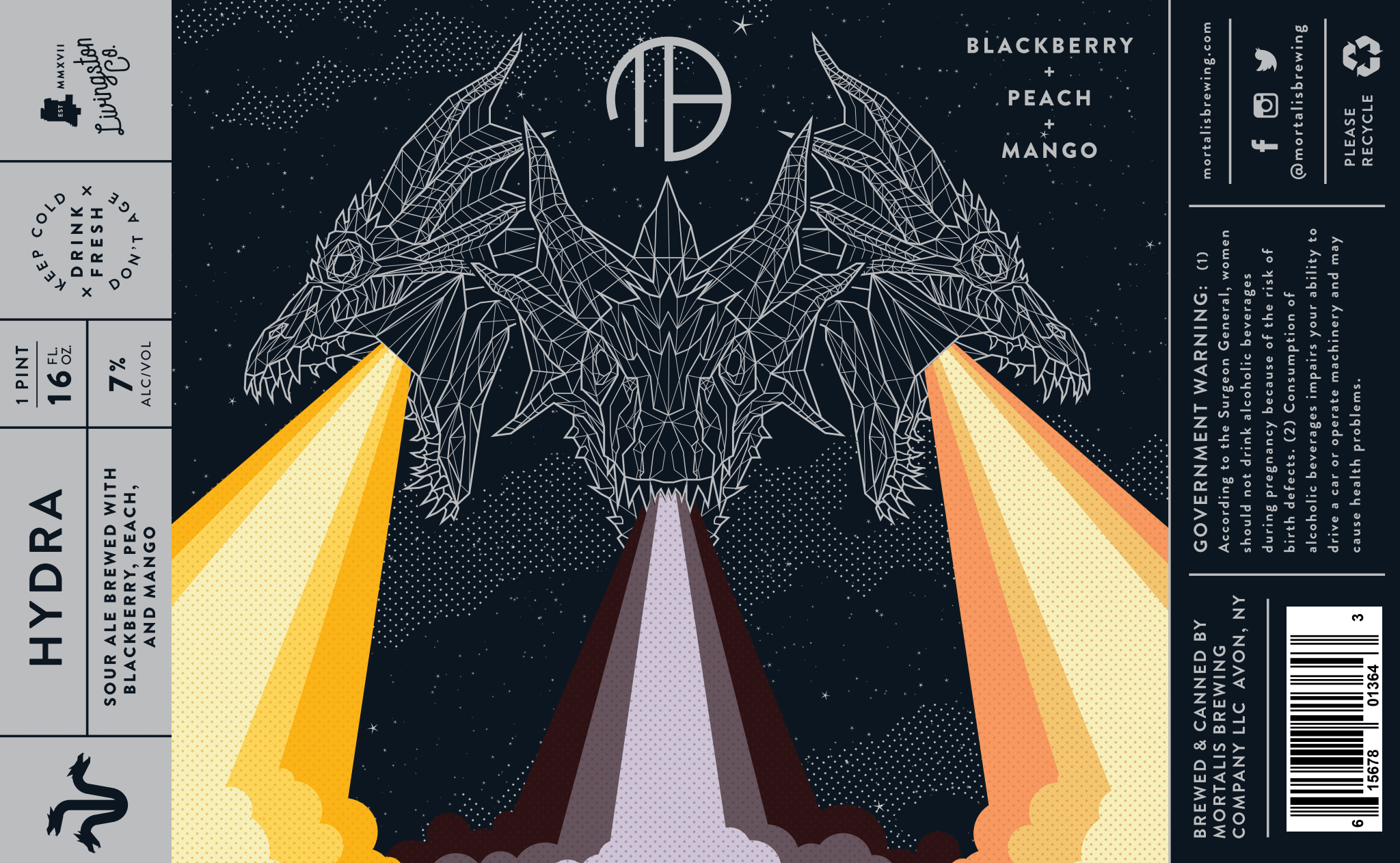 Hydra | Blackberry + Peach + Mango Label