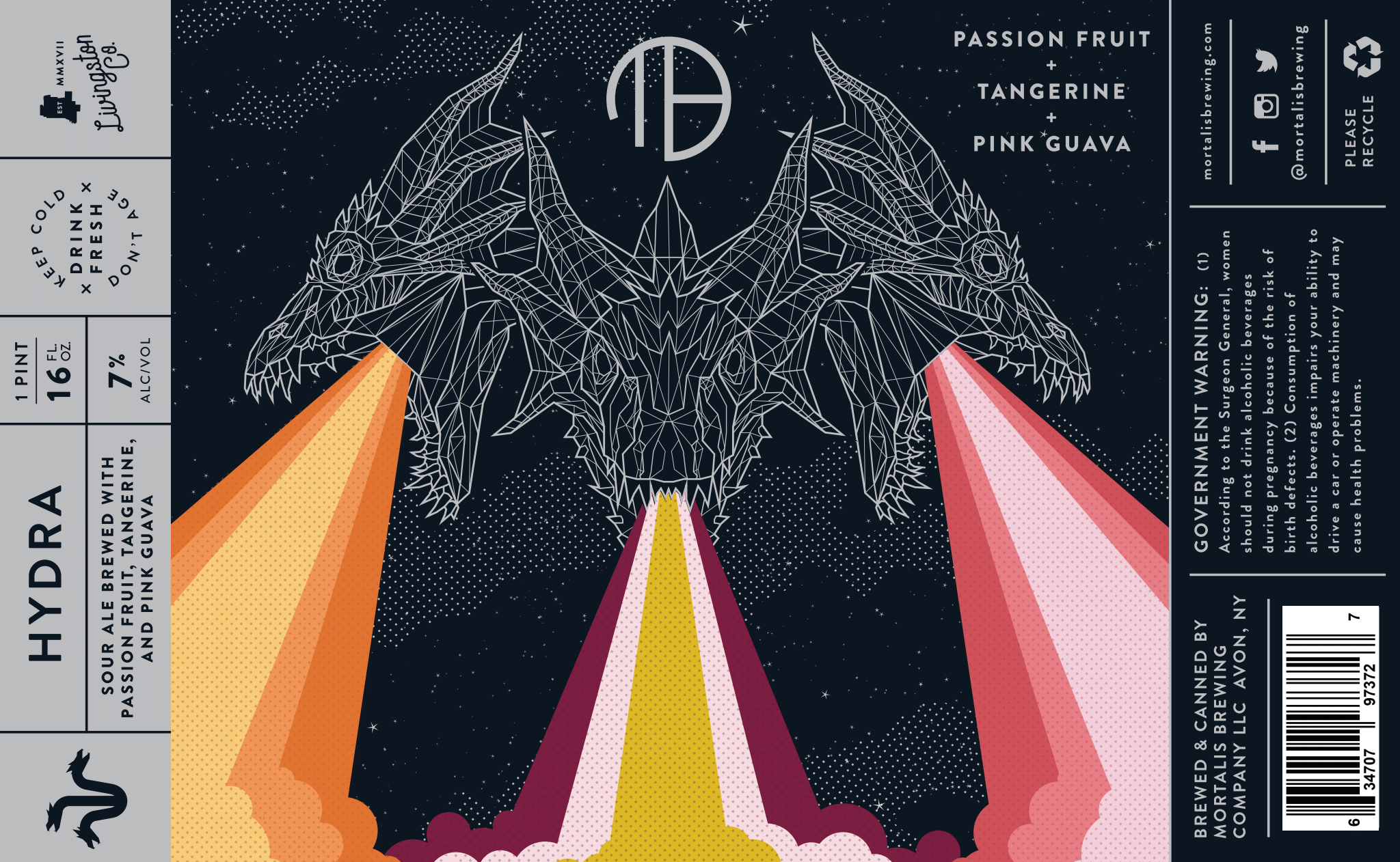 Hydra | Passion Fruit + Tangerine + Pink Guava Label