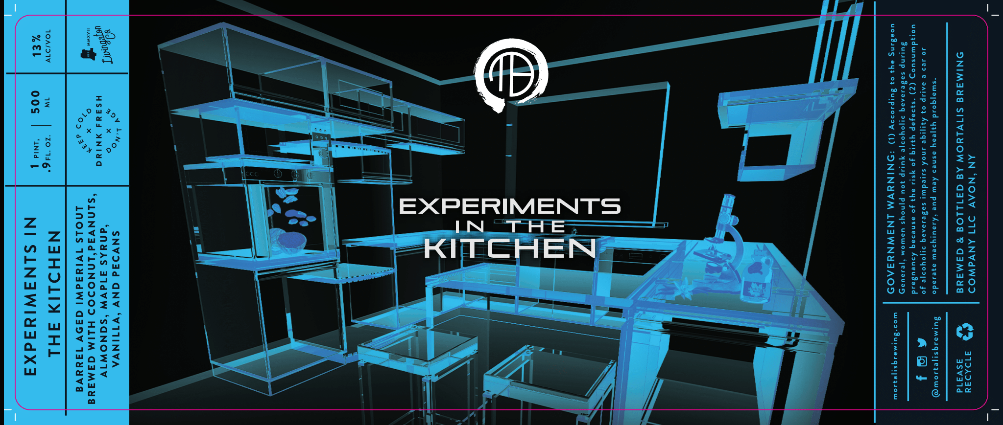 Barrel Aged Experiments In the Kitchen (Metallic Purple Wax) Label