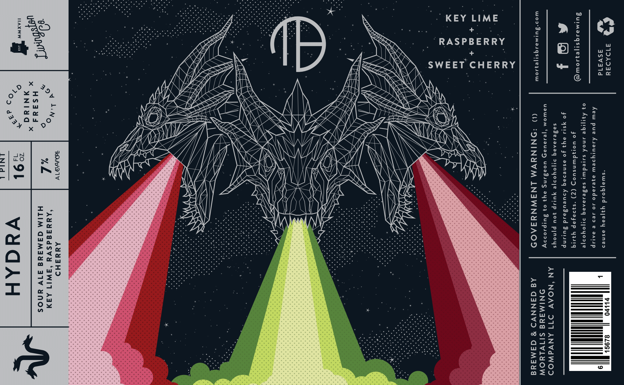 Hydra | Key Lime + Raspberry + Cherry Label