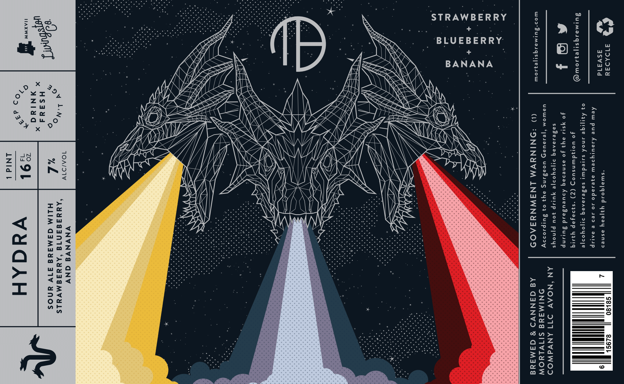 Hydra | Strawberry + Blueberry + Banana Label